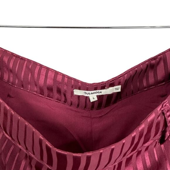 😍TULAROSA! Elegant Burgundy Lace Trim Pants - Picture 9 of 14